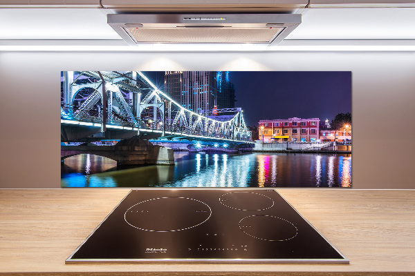 Rivestimento parete cucina con motivo Ponte di Shanghai