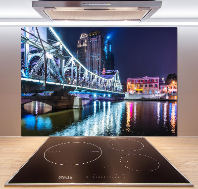 Rivestimento parete cucina con motivo Ponte di Shanghai