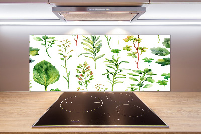 Pannello retrocucina con motivo di erbe e piante infestanti