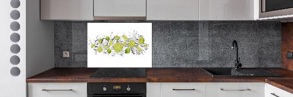 Pannello paraschizzi cucina con motivo a cubetti di ghiaccio al lime