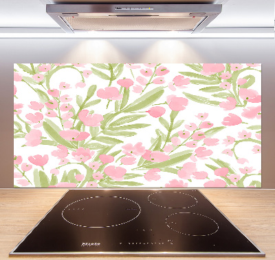 Rivestimento parete cucina con motivo floreale