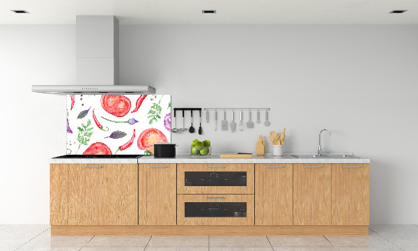 Pannello retrocucina con motivo pomodoro e spezie