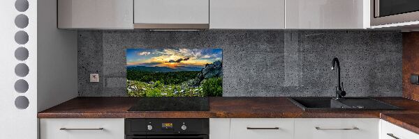 Pannello retrocucina con stampa panorama montano
