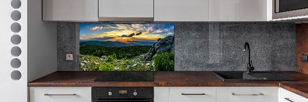 Pannello retrocucina con stampa panorama montano
