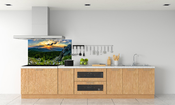 Pannello retrocucina con stampa panorama montano