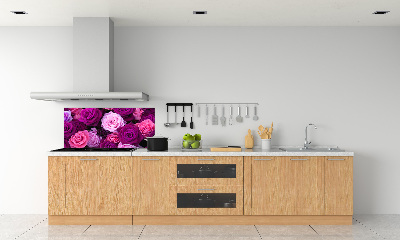 Rivestimento parete cucina con motivo rosa