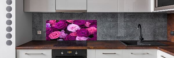 Rivestimento parete cucina con motivo rosa