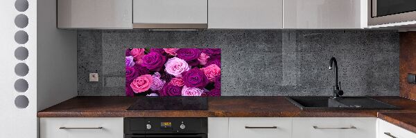 Rivestimento parete cucina con motivo rosa