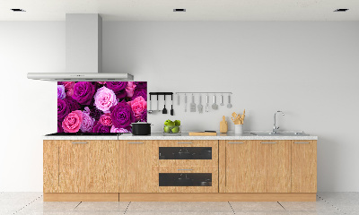 Rivestimento parete cucina con motivo rosa