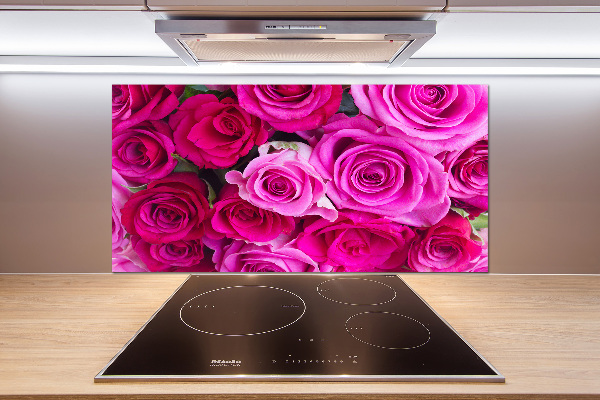 Pannello retrocucina con motivo bouquet di rose rosa