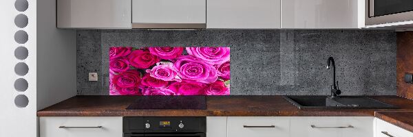 Pannello retrocucina con motivo bouquet di rose rosa