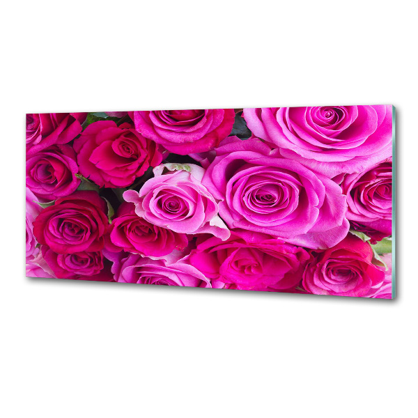 Pannello retrocucina con motivo bouquet di rose rosa