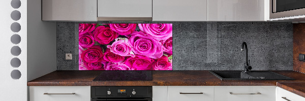 Pannello retrocucina con motivo bouquet di rose rosa