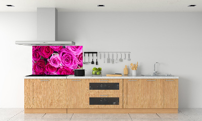Pannello retrocucina con motivo bouquet di rose rosa