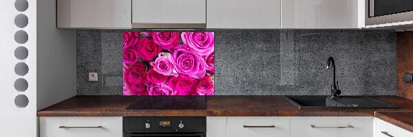Pannello retrocucina con motivo bouquet di rose rosa
