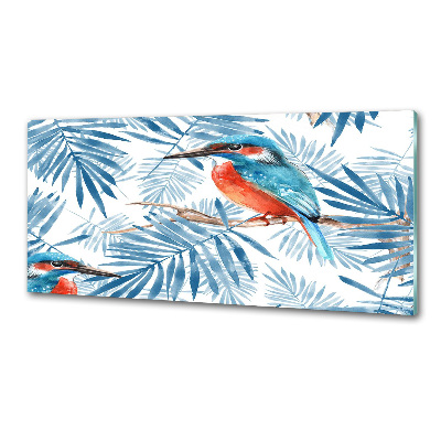 Pannello retrocucina con motivo di piante e uccelli