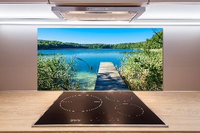 Pannello retrocucina con stampa raffigurante un molo sul lago