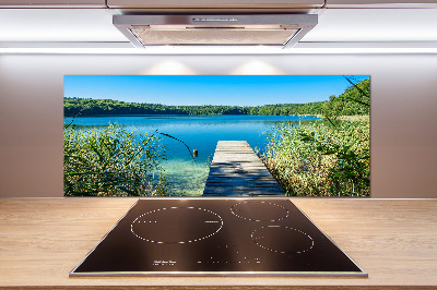 Pannello retrocucina con stampa raffigurante un molo sul lago