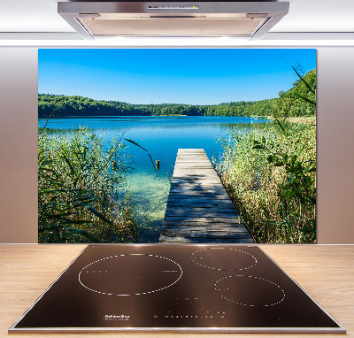 Pannello retrocucina con stampa raffigurante un molo sul lago