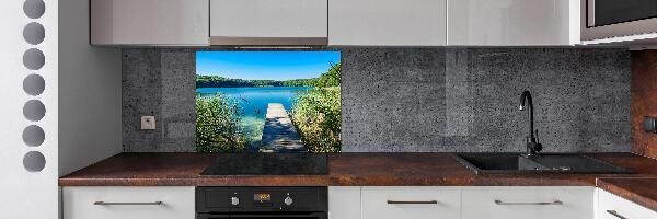 Pannello retrocucina con stampa raffigurante un molo sul lago