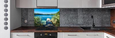 Pannello retrocucina con stampa raffigurante un molo sul lago