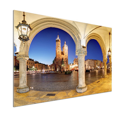 Pannello paraschizzi cucina con motivo ispirato a Cracovia, Polonia