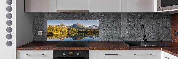 Rivestimento parete cucina con panorama dei Monti Tatra
