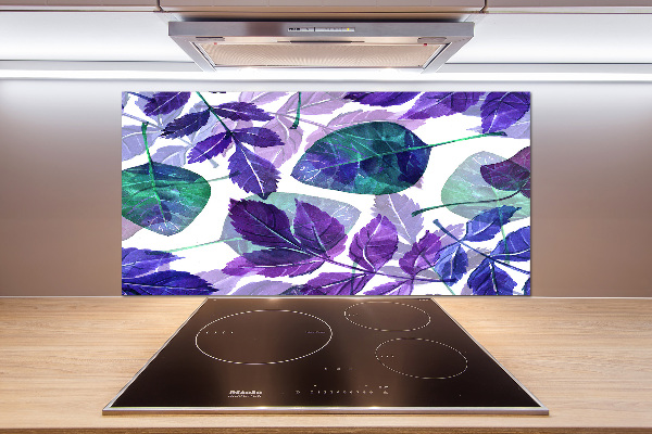 Pannello paraschizzi cucina con motivo di foglie colorate