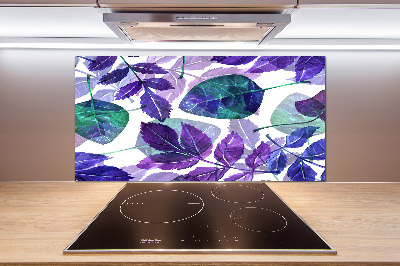 Pannello paraschizzi cucina con motivo di foglie colorate