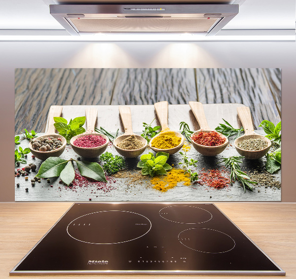 Pannello paraschizzi cucina con motivo spezie colorate