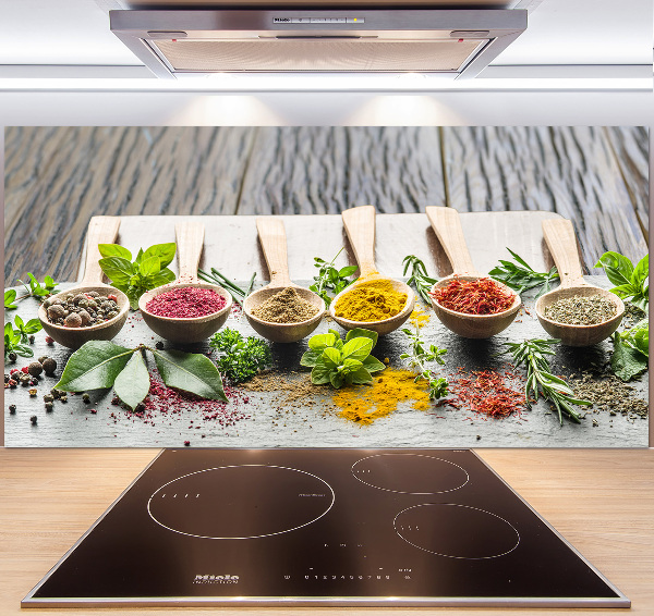 Pannello paraschizzi cucina con motivo spezie colorate