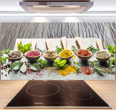 Pannello paraschizzi cucina con motivo spezie colorate