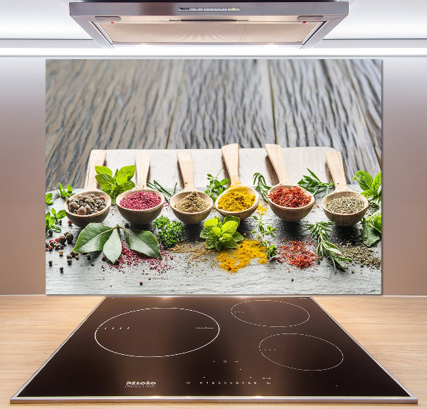 Pannello paraschizzi cucina con motivo spezie colorate