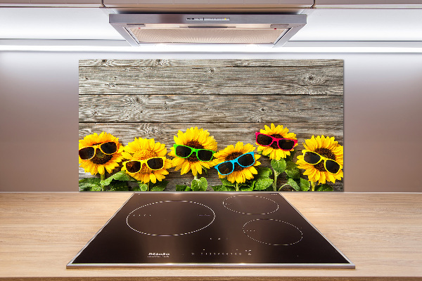 Rivestimento parete cucina con motivo di girasoli