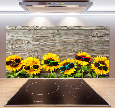 Rivestimento parete cucina con motivo di girasoli
