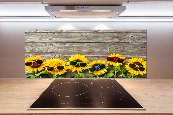 Rivestimento parete cucina con motivo di girasoli