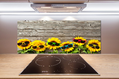 Rivestimento parete cucina con motivo di girasoli