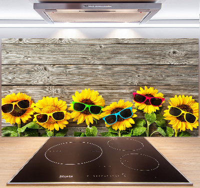 Rivestimento parete cucina con motivo di girasoli