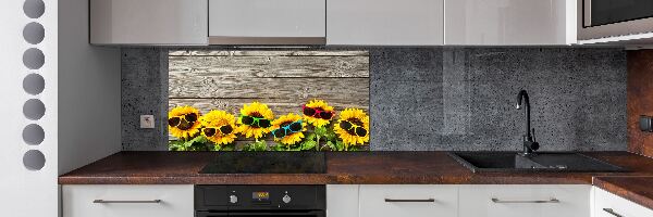 Rivestimento parete cucina con motivo di girasoli