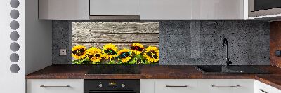 Rivestimento parete cucina con motivo di girasoli