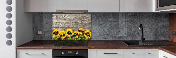 Rivestimento parete cucina con motivo di girasoli