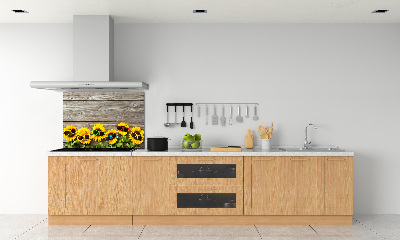 Rivestimento parete cucina con motivo di girasoli