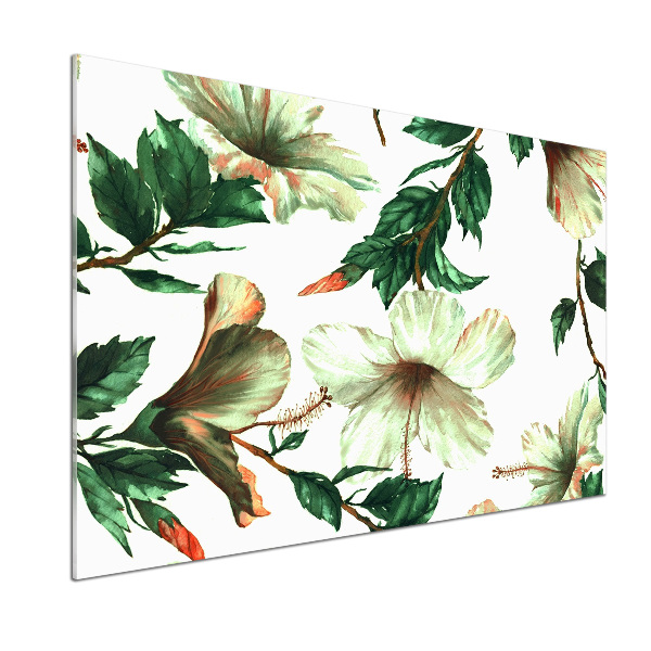 Pannello retrocucina con motivo a fiori di ibisco