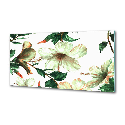 Pannello retrocucina con motivo a fiori di ibisco