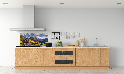 Rivestimento parete cucina con motivo panoramico della montagna