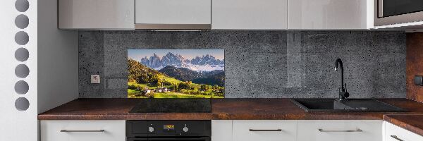 Rivestimento parete cucina con motivo panoramico della montagna