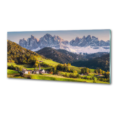 Rivestimento parete cucina con motivo panoramico della montagna