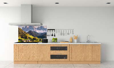 Rivestimento parete cucina con motivo panoramico della montagna