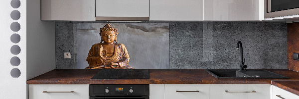 Rivestimento parete cucina con motivo di Buddha appeso