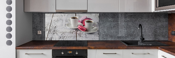 Rivestimento parete cucina con motivo caffè e biscotti